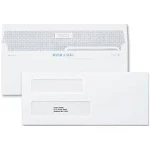 Staples Self Seal Self Seal Security Tinted #9 Double Window Envelopes, 3 7/8" x 8 7/8", White, 500/Box (ST28731-CC)