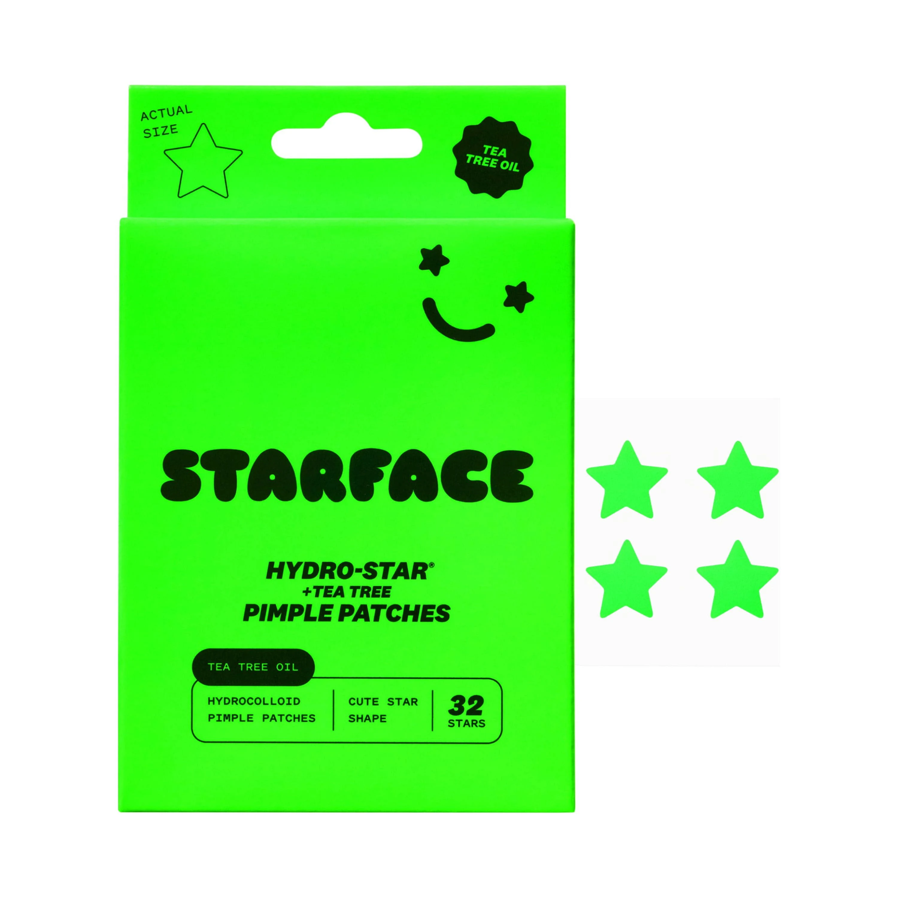 Starface Hydro-Star + Tea Tree Patches, 32 ct