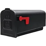 Gibraltar Mailboxes Parsons Classic Plastic Post Mount Black Mailbox