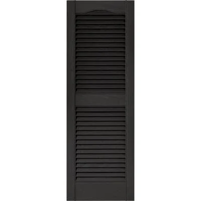 Builders Edge Shutters Louvered Shutters Pair, Black, 15" x 43"