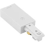 WAC Lighting H Track Live End Connector, White - HLE-WT