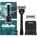 Gillette Intimate Manscape Razor, Men’s Pubic Razor, Gentle and Easy to Use, Designed For Pubic Hair, 1 Razor Handle, 2 Razor Blade Refills, Manscaping Body Razor, Mens Razor