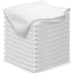 USANOOKS Microfiber Cleaning Cloth - White - 12pcs (12.5x12.5 inch) High Performance - 1200 Washes, Ultra Absorbent Car Towel Traps Grime & Liquid