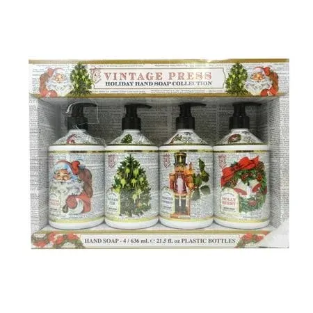 Vintage Press Holiday Hand Soap Collection, 21.5 Fluid Ounce (Pack of 4)