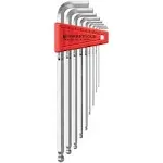 9 Piece Long Chrome Ball point Hex/Allen Key Set