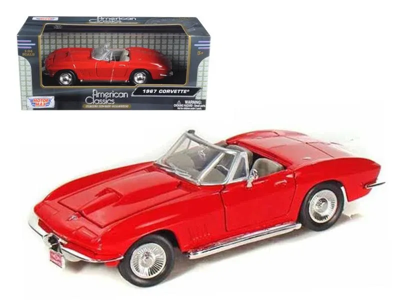 1967 CHEVROLET CORVETTE CONVERTIBLE RED 1/24 DIECAST MODEL CAR BY MOTORMAX 73224