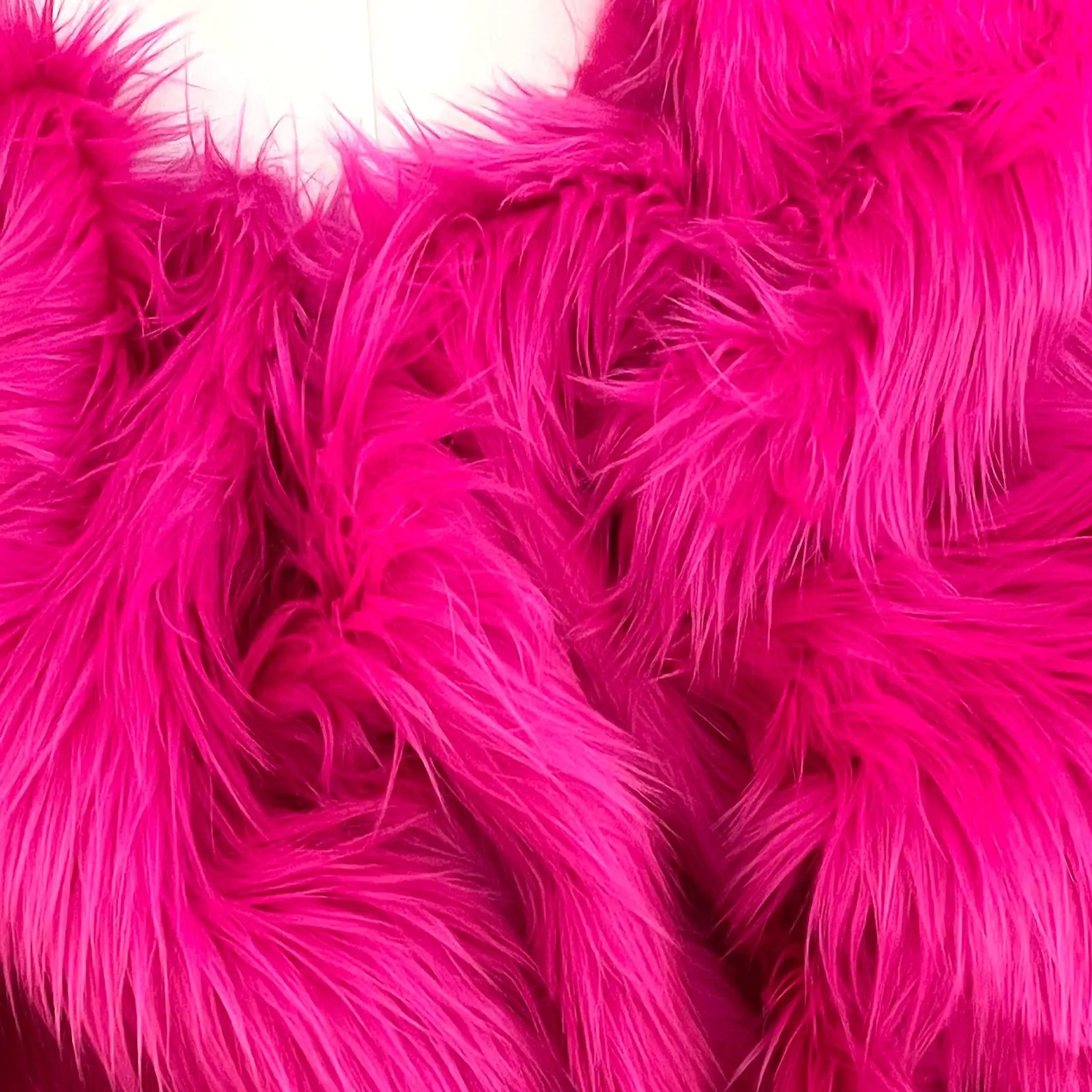 Bianna Creations Faux Fur Fabric Pieces | US Based Seller | Shaggy Squares | Craft, Sewing, Costumes (Hot Pink, 8x8 inches)