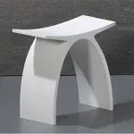 ALFI ABST77BM Black Matte Arched Solid Surface Resin Bathroom / Shower Stool