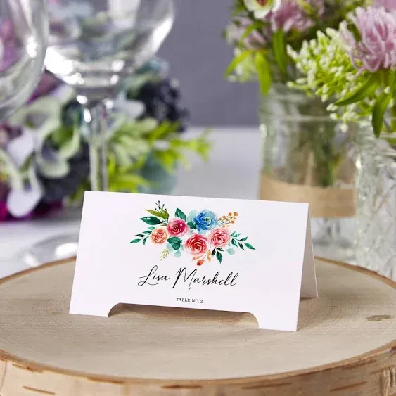 Avery Printable Arched Place Cards with Sure Feed Technology, 2-1/16" x 3-3/4", White, 100 Blank Tent Cards for Laser or Inkjet Printers (35700)