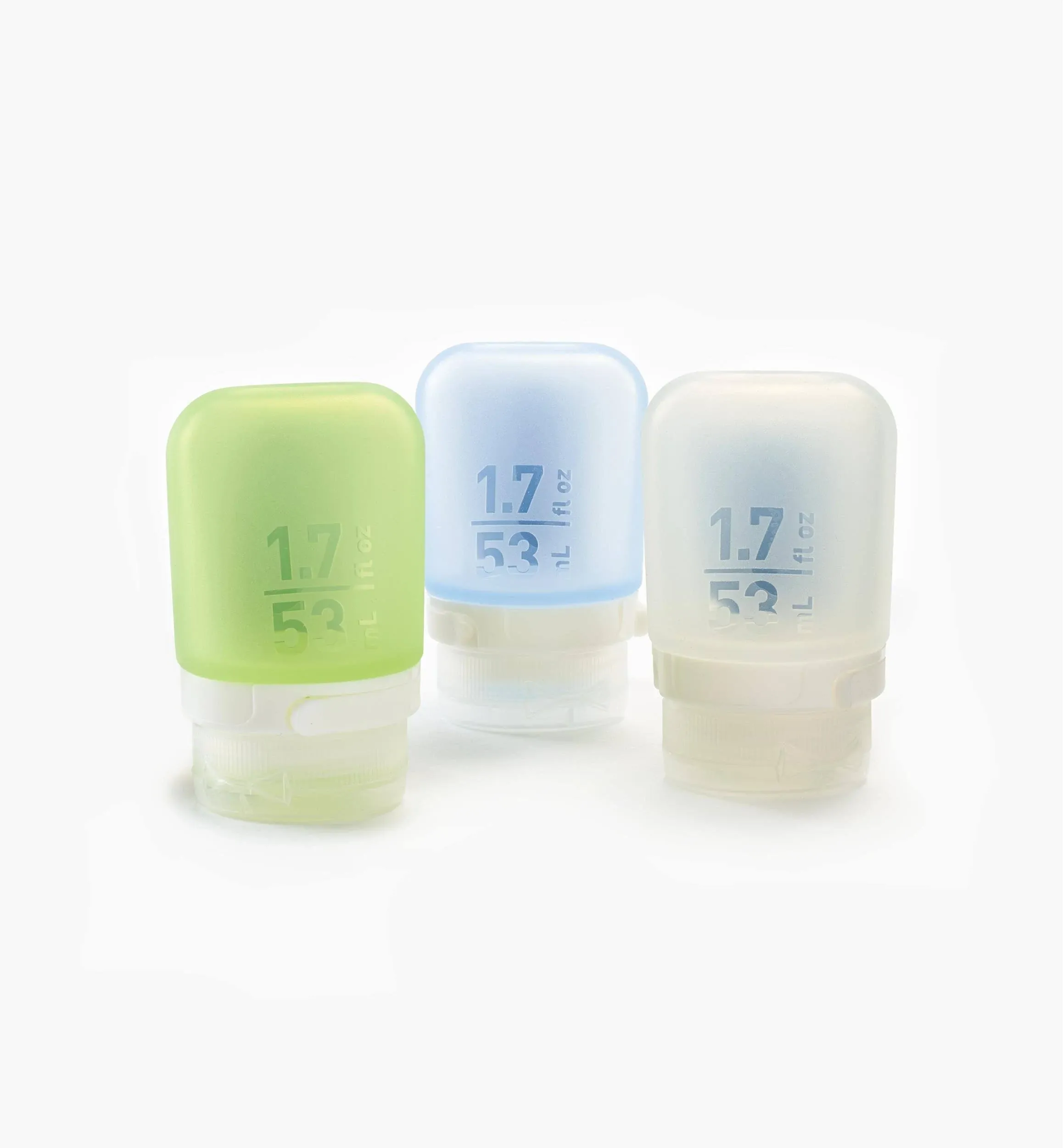 Humangear GoToob+ 1.7 oz - 3 Pack (Clear/Green/Blue)