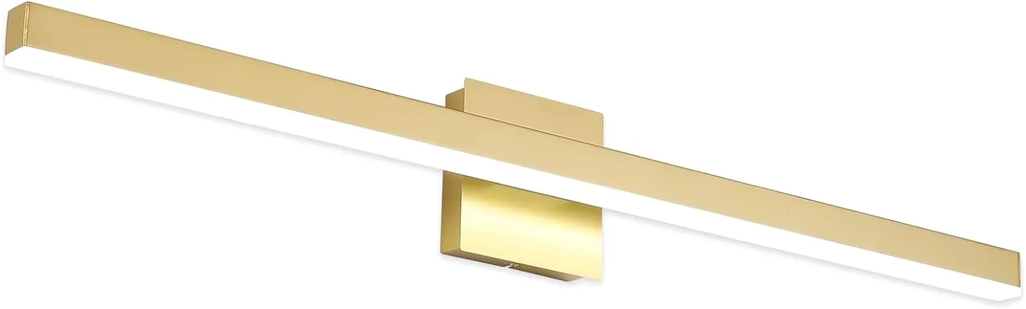 Joossnwell Gold Bathroom Vanity Light Bar 35.4 Inch Modern LED Bath Vanity Lighting Wall Lights for Mirror Cool Light 22W