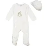 Little Me embroidered giraffe footie and hat 0-3 Months