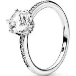 Pandora Clear Sparkling Crown Solitaire Ring 54