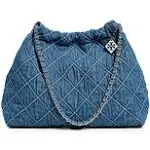 Tory Burch Fleming Soft Denim Drawstring Hobo