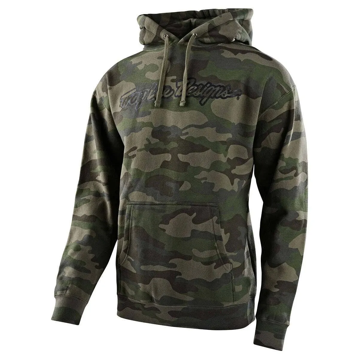 Troy Lee Designs Signature Camo Pullover Hoodie Army Green Medium