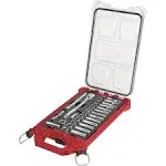 Milwaukee PACKOUT 3/8 in. drive Metric 6 Point Mechanics Socket and Ratchet Set 32 pc