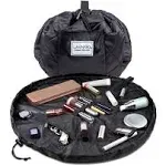 Lay-n-Go Cosmo Deluxe Drawstring Cosmetic Pouch & Makeup Bag Organizer, Toiletry Bag for Travel, Gifts, and Daily Use, 22 inch, Black