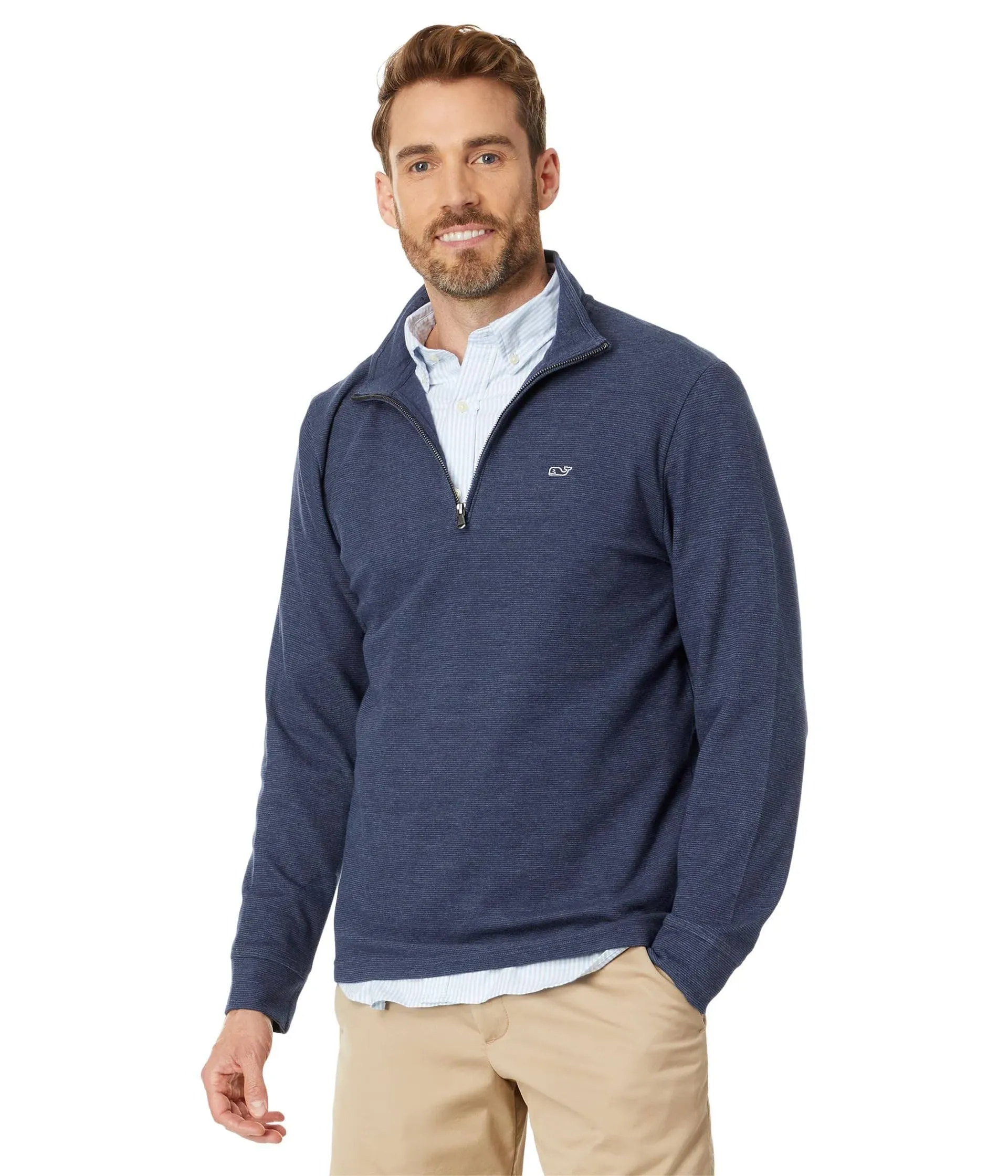 Vineyard Vines Men's Saltwater Quarter-Zip Sweater - Jake Blue - Size Small