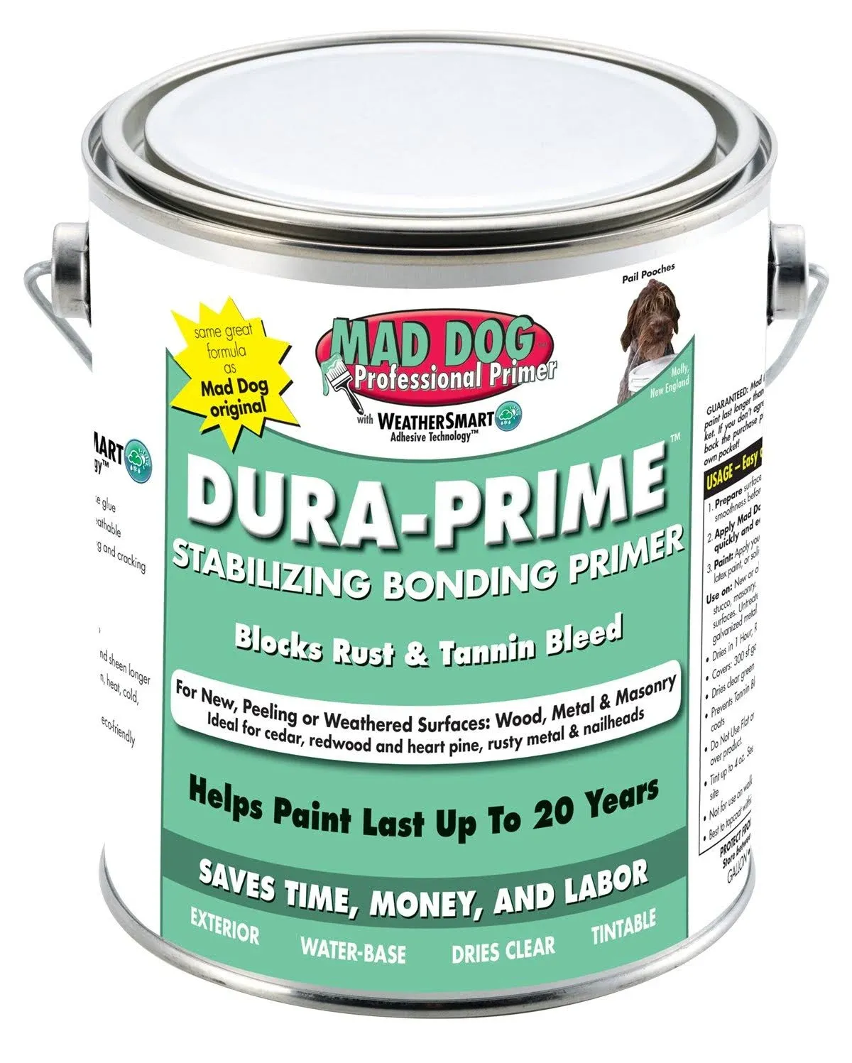 Mad Dog Dura-Prime Clear Water-Based Acrylic Latex Bonding Primer 1 qt