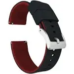 Samsung Galaxy Watch4 Elite Silicone Black Top Crimson Red Bottom Watch Band Wat