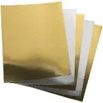 Hygloss Metallic Foil Board Stock Sheets, Arts & Crafts, Classroom Activities & Card Making, 50 Pack, 8.5 x 11-Inch, 25 Each Gold & Silver, 8.5" x