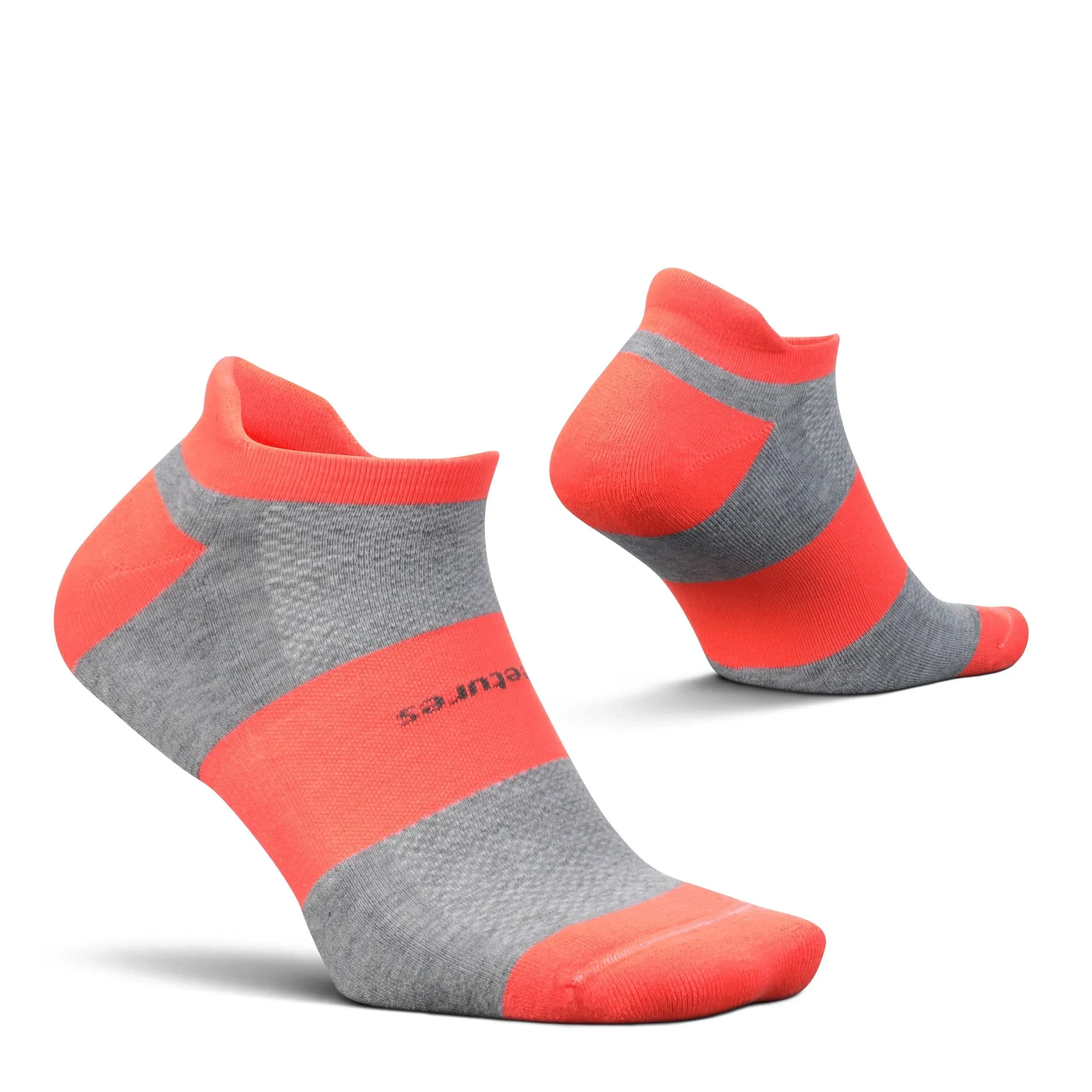 Feetures High Performance Max Cushion No Show Tab Collide Coral Small