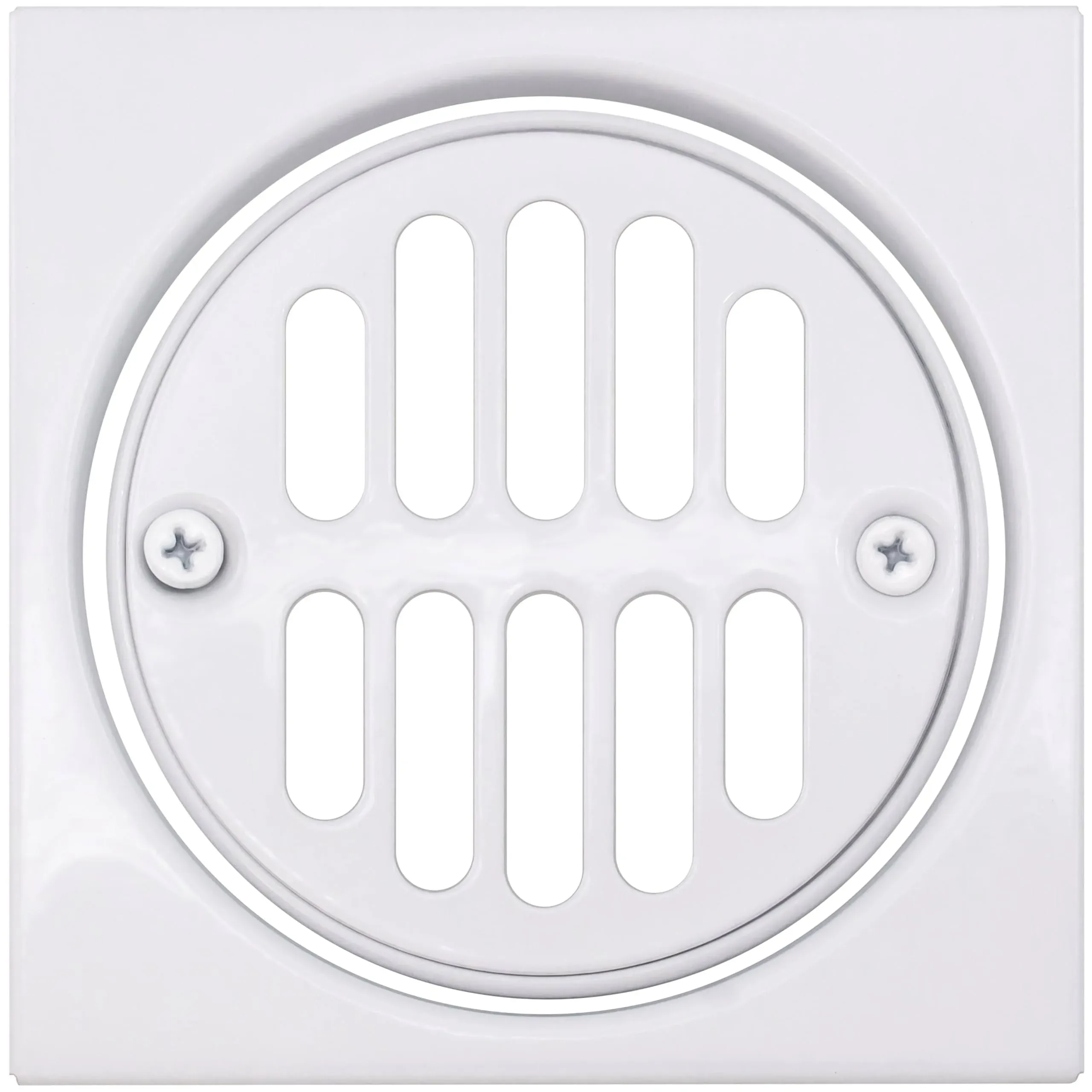 Westbrass Shower Strainer Set Square with Crown in Powdercoated White