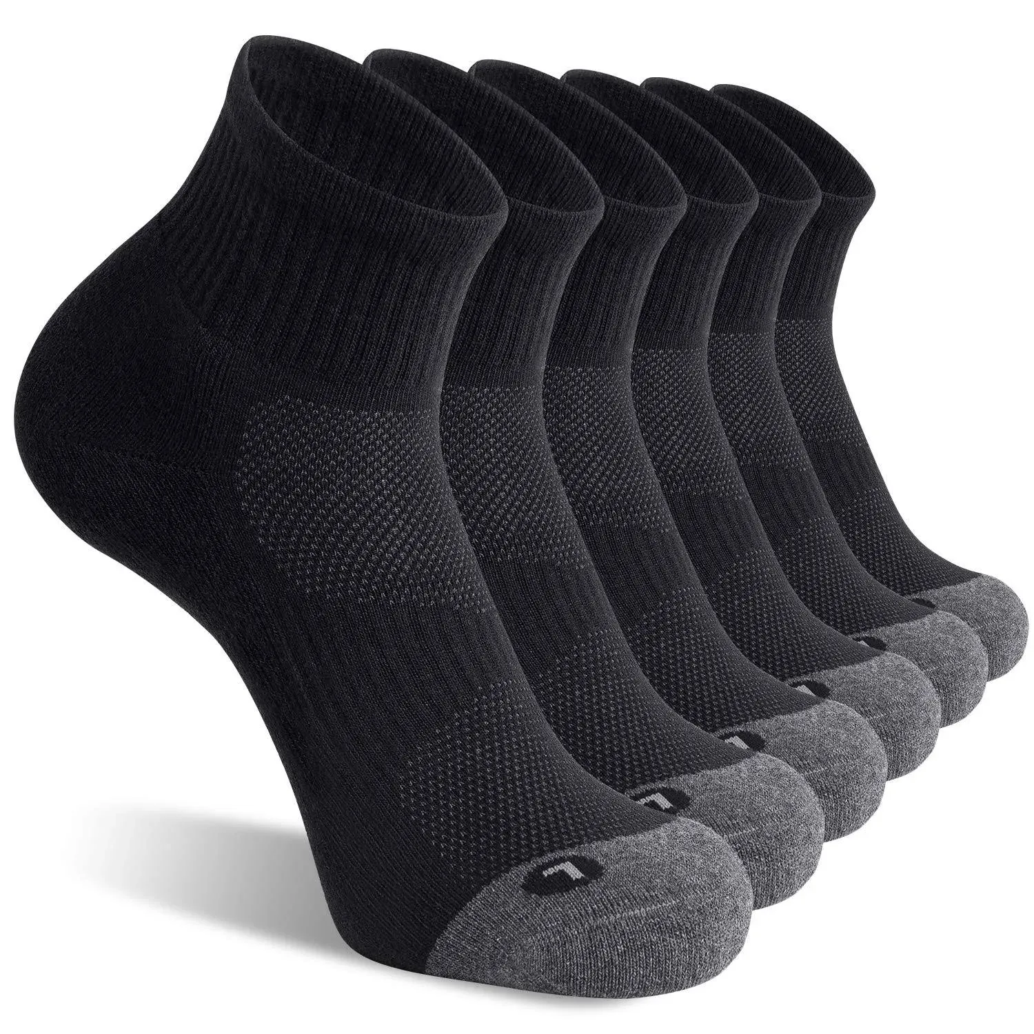 6 Pack Men&#039;s Athletic Ankle Socks Cushioned Sports Running Socks, Shoe Size 9...