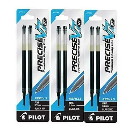 Pilot Precise V7 RT Liquid Ink Retractable Rollerball Pen Refills, 0.7mm, Fine