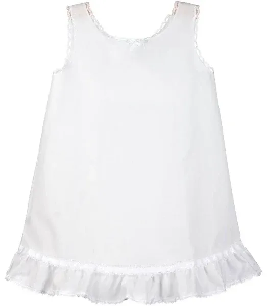 I.C. Collections Little Girls White Embellished A-Line Slip, 2T - 14