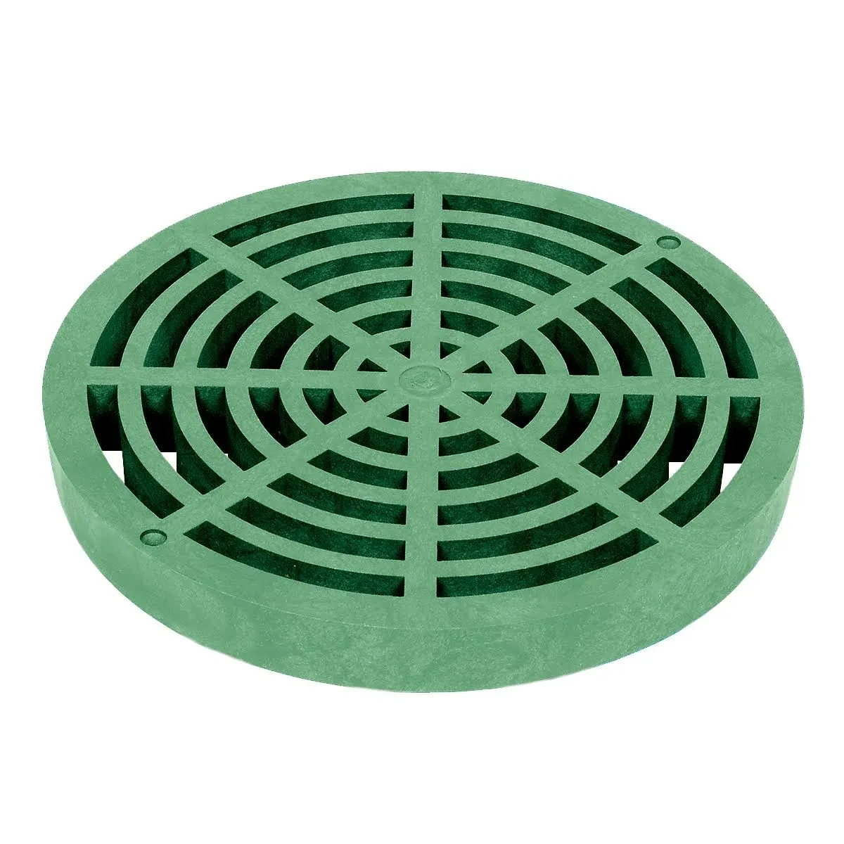 StormDrain 12" Outdoor Catch Basin Flat Round Grate Cover - Superior Strength and Durability, Green