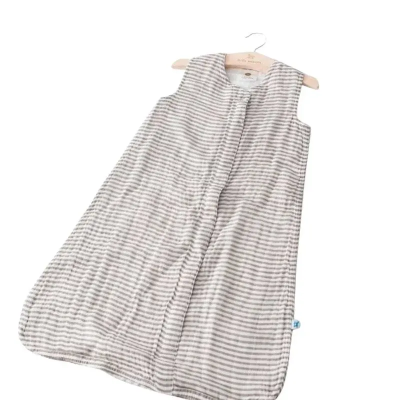 Cotton Muslin Sleep Bag - Grey Stripe