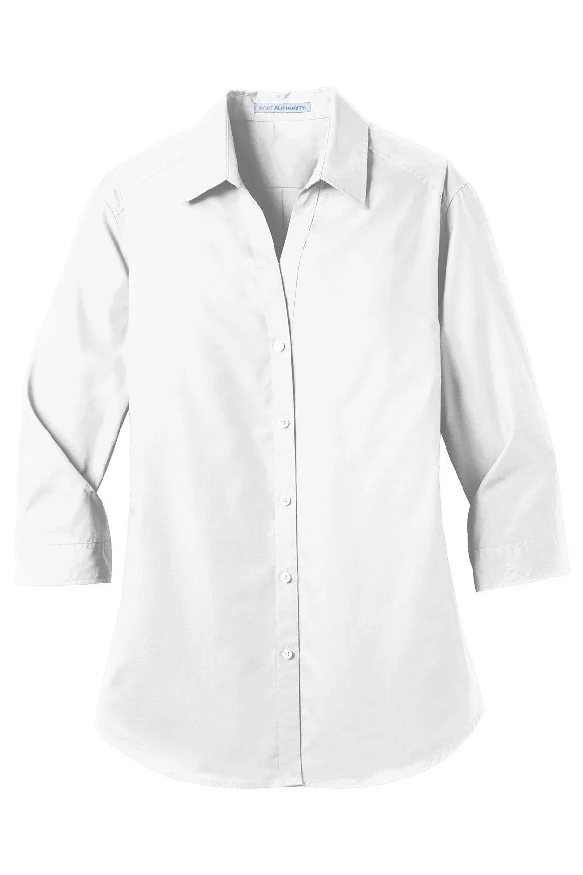 Port Authority LW102 Ladies 3/4-Sleeve Carefree Poplin Shirt M White