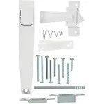 Adjustable White Door Latch Kit for Metal and Wood Doors - No Lock Out Feature