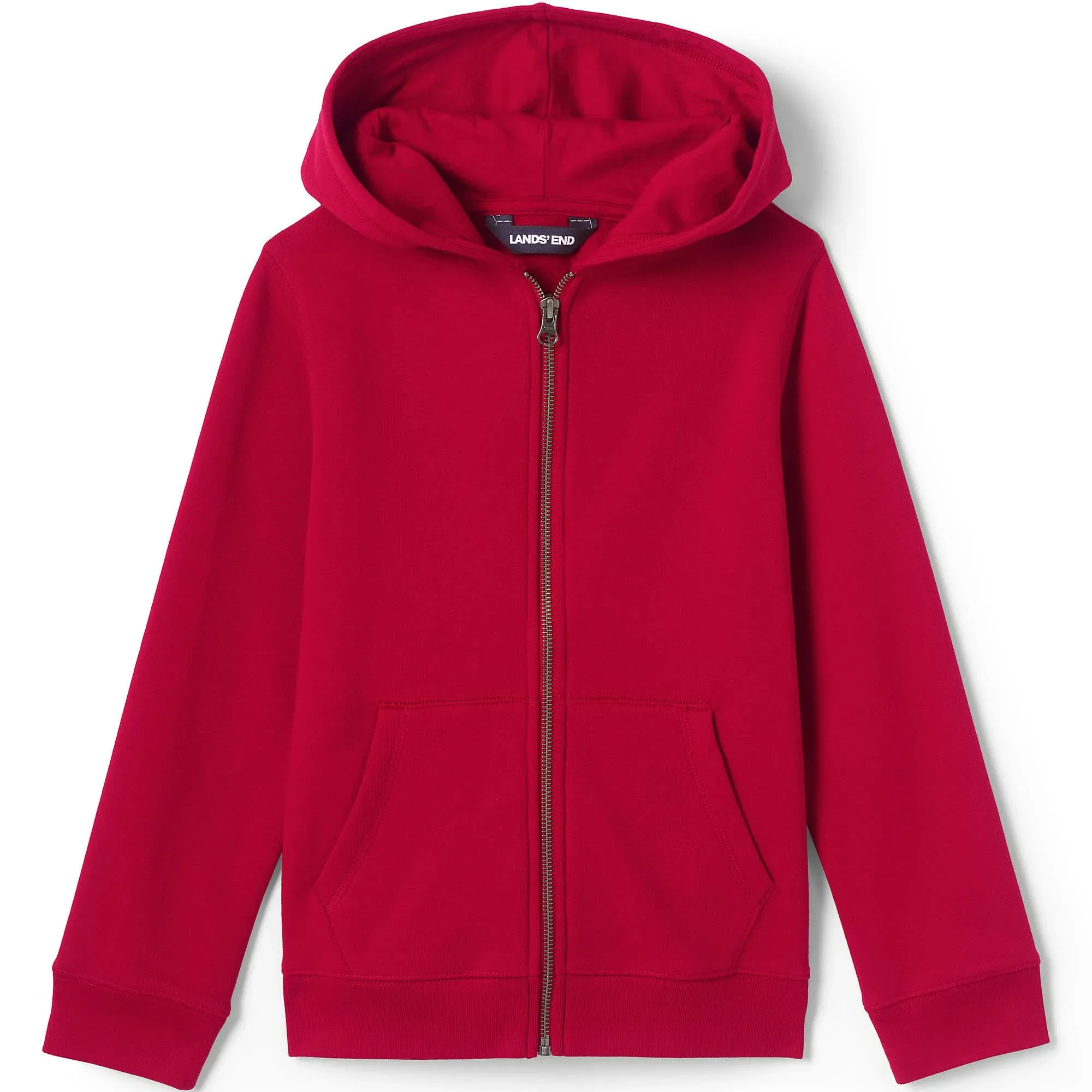 Lands' End School Uniform Kids Zip Front Sweatshirt - Medium - Red