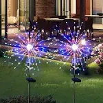 SolarEra Solar Garden Lights Solar Lights Outdoor Waterproof 2 Pack Solar Powered Firework Stake Lights 120 LED Sparklers Solar Outside Lights for