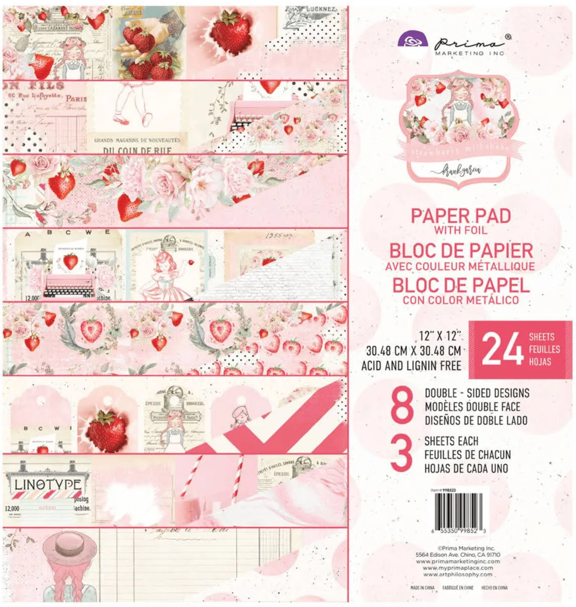 Strawberry Milkshake 12x12 Paper Pad - Prima | Michaels