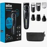 Braun All-in-One Style Kit Series 5 5480, 8-in-1 Trimmer for Men with Beard Trimmer, Body Trimmer for Manscaping, Hair Clippers & more, Ultra-Sharp