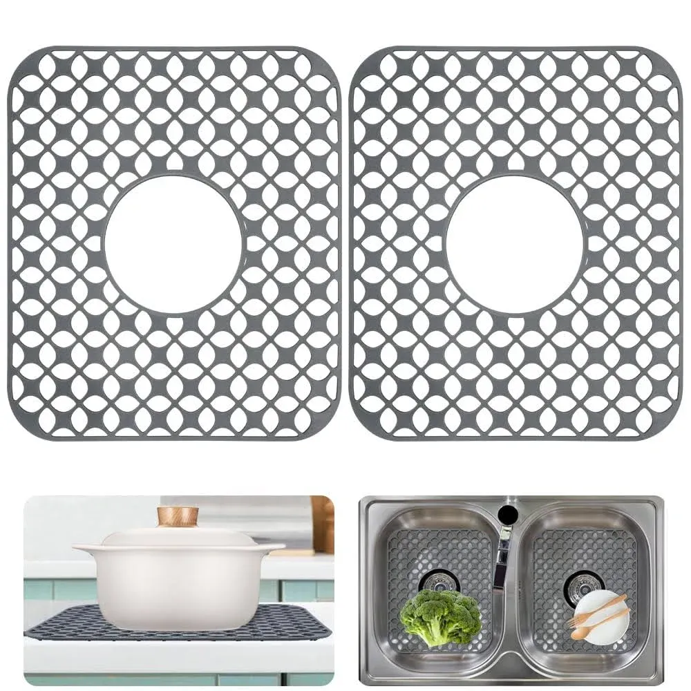 Finphoon Sink Protectors for Kitchen Sink，Kitchen Sink Mats, 2Pcs 13.8&#039;&#039; X 11.4&#039;