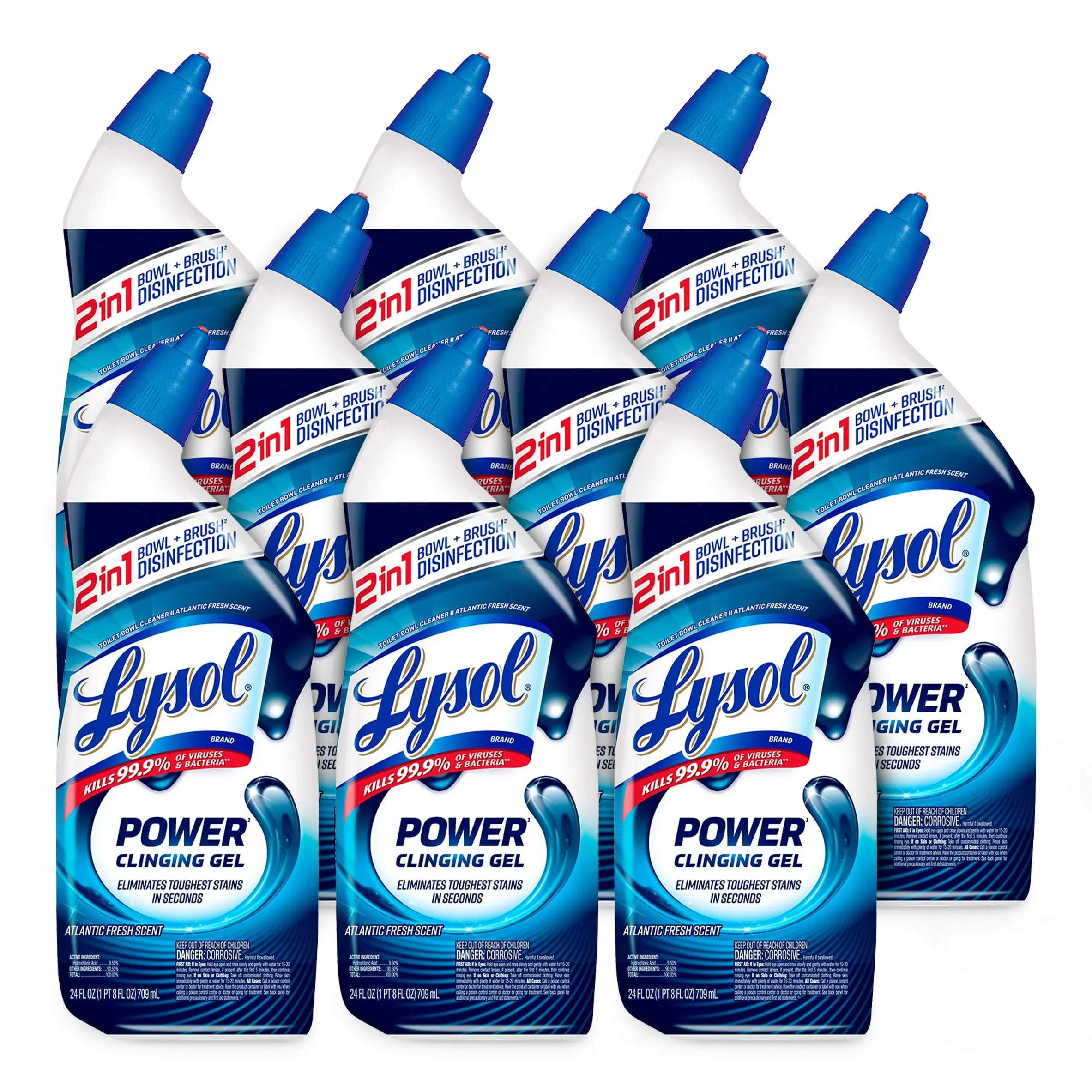 Lysol Disinfectant Toilet Bowl Cleaner, Wintergreen, 24oz Bottle, 9/Carton