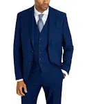 $395 Kenneth Cole Men&#039;s Blue Slim-Fit Jacket Pants 2-Piece Suit Size 44L