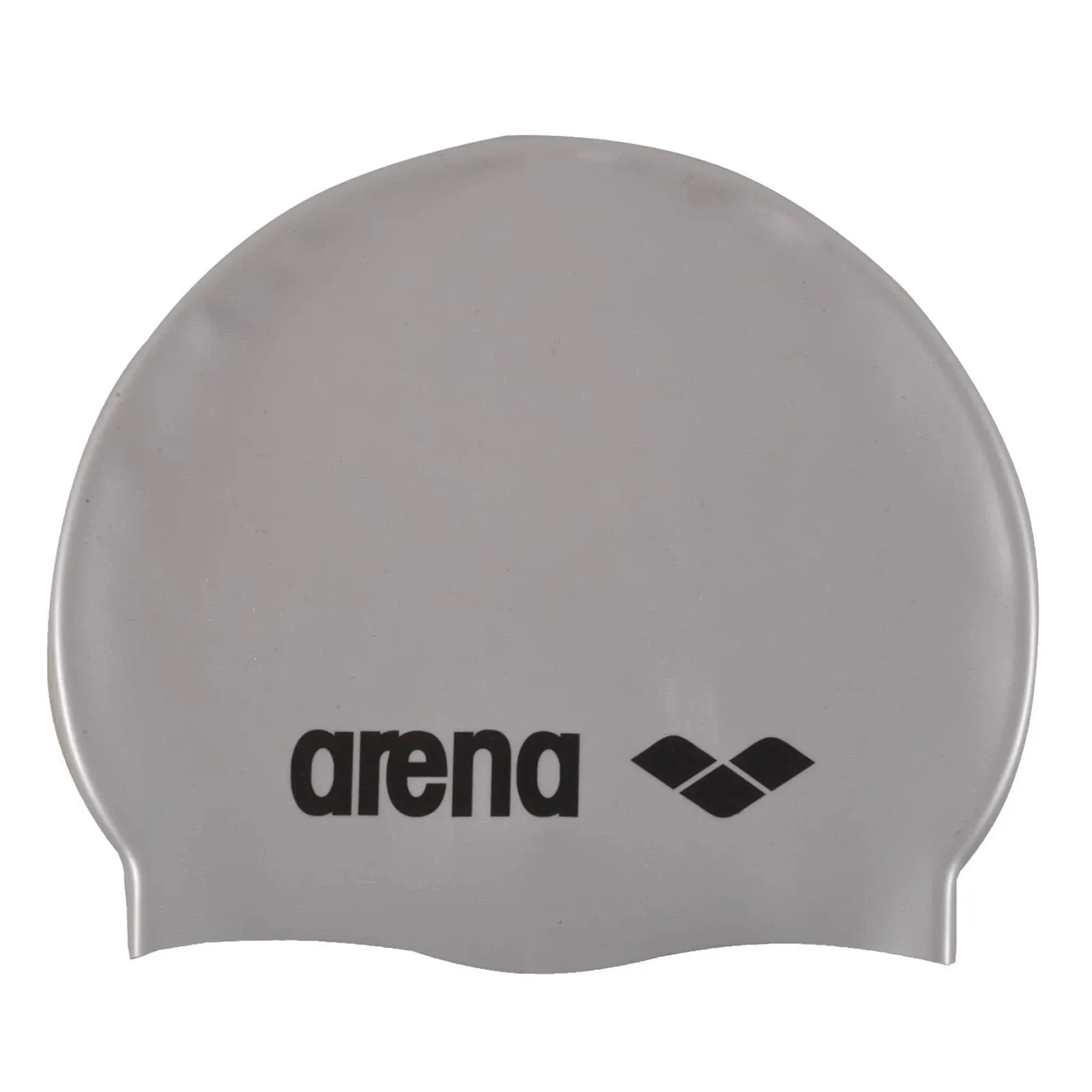 arena Classic Silicone Swim Cap, Silver/Black