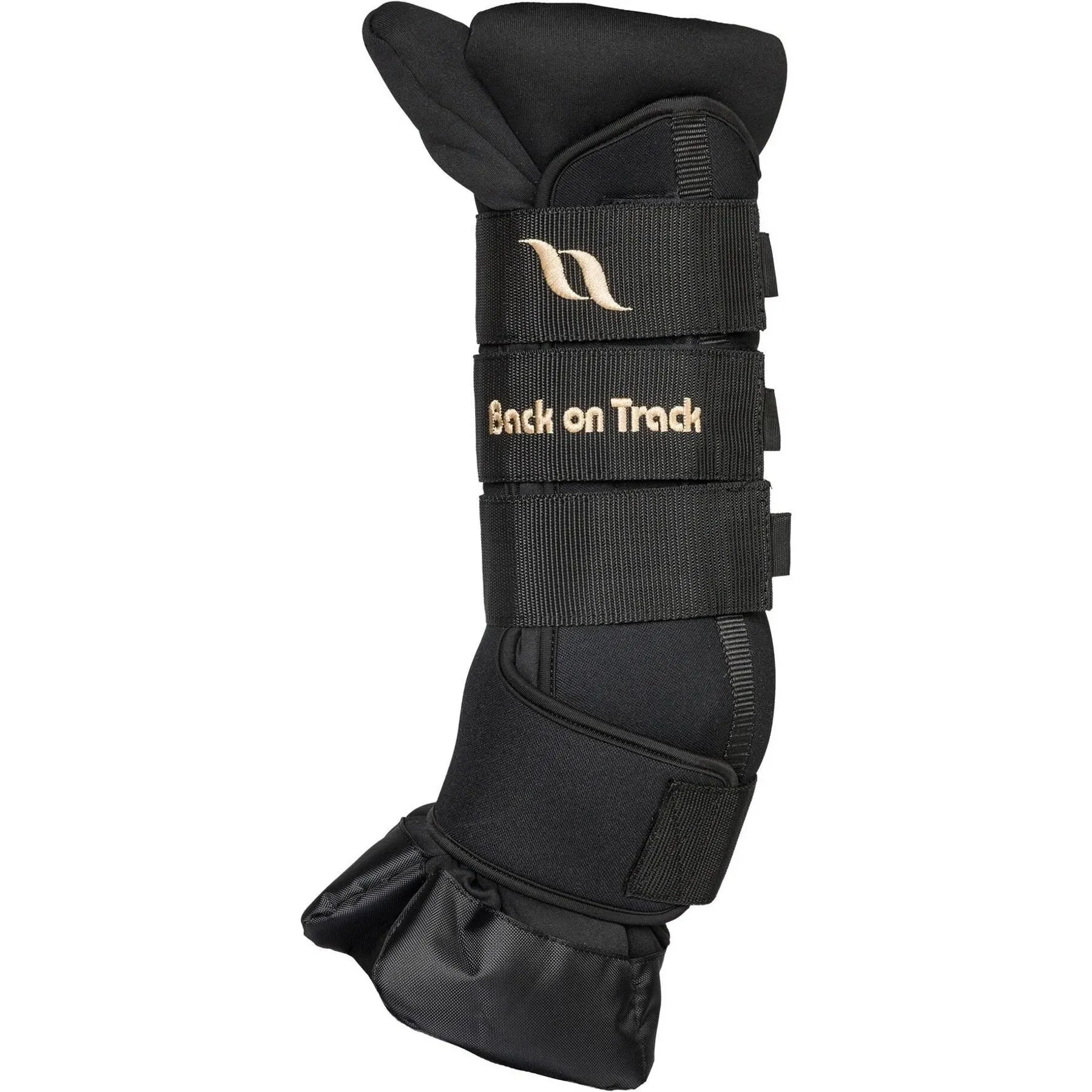 Back on Track Royal Quick Wraps Deluxe - Equestrian Sport Flexible Supportive Protective Horse Leg Wraps with Hook & Loop Closure - Black - 12" - S