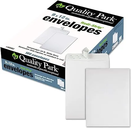 Quality Park - Redi Strip Catalog Envelope, 9 x 12, White - 100/Box