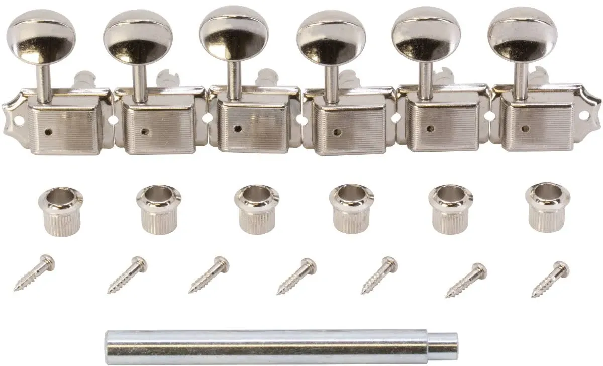 Gotoh Vintage Oval Knob Tuners Nickel (6-in-a-line)