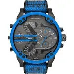 Diesel Men's Mr. Daddy 2.0 Chronograph Blue Nylon and Silicone Watch - Black / Blue