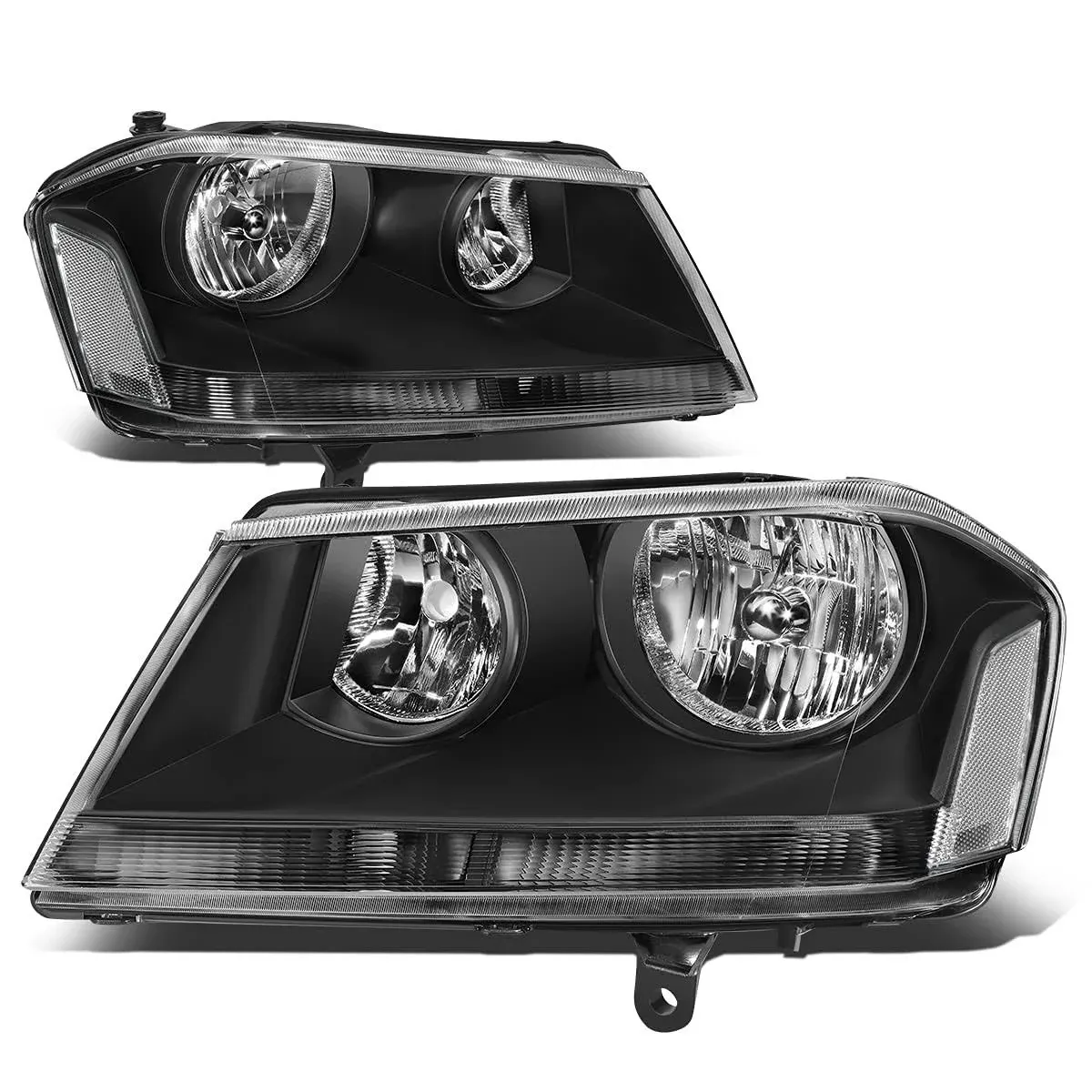 For 2008-2014 Dodge Avenger OE Style Headlights Lamp Black Housing Clear Corner 