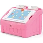 Pink Toy Storage Box &amp; Art Lid Plastic Toy Chest