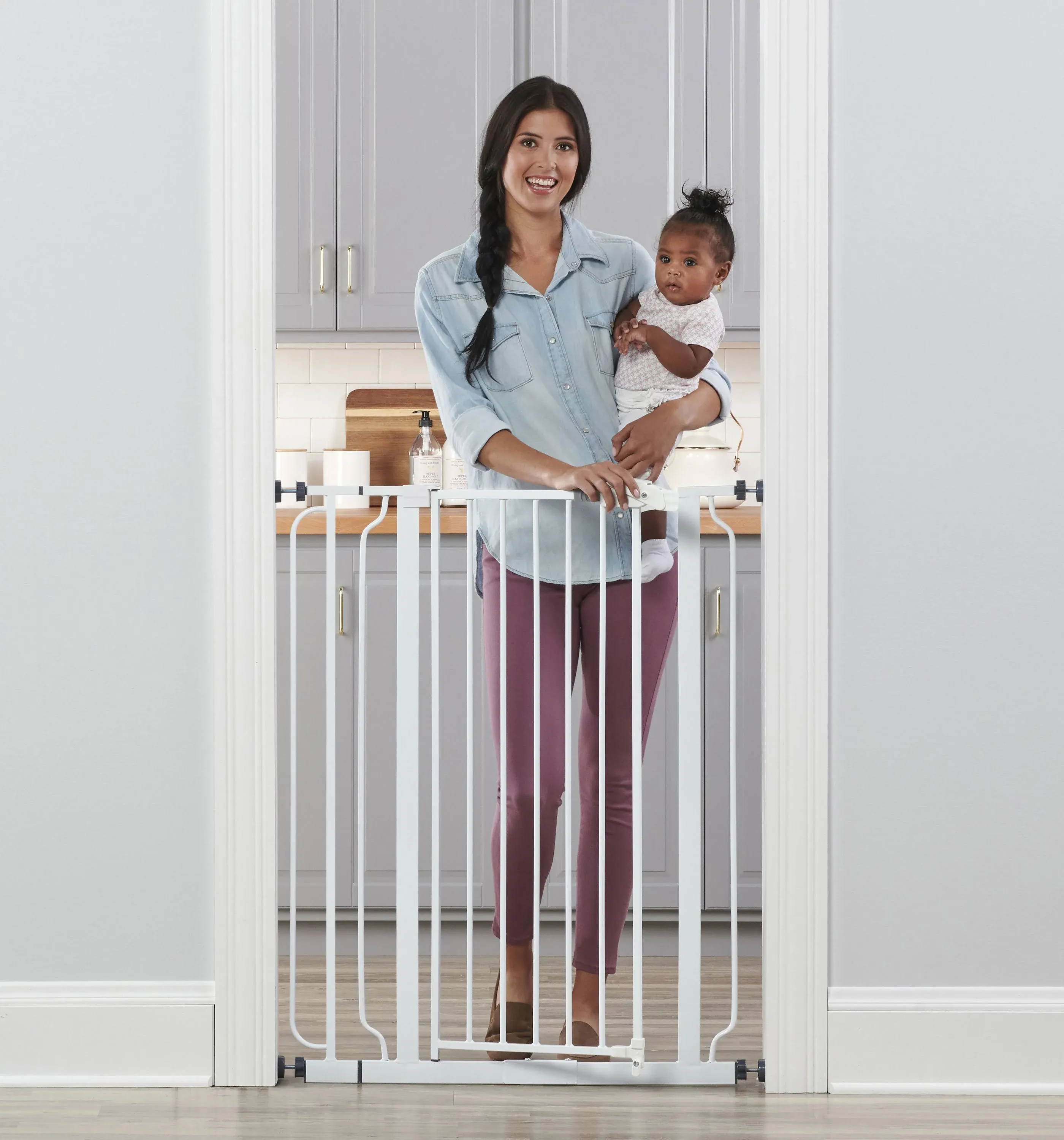 Regalo Easy Step Extra Tall Walk Thru Gate, White