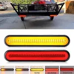 2 Pack 9&#034; LED Trailer Tail Light Bar + Brake Stop +Turn Signal Lights Assembl...